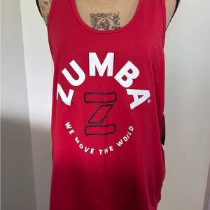 NWT Zumba Wear Red Move The World Women's Tank Top Size Large